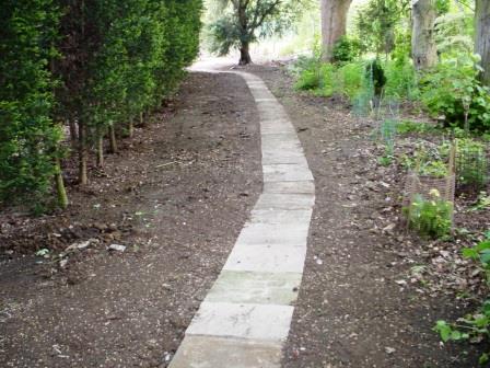 Footpath reinstated ready for seeding