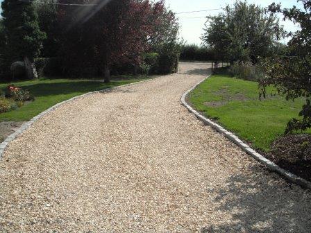 New driveway running away from the house